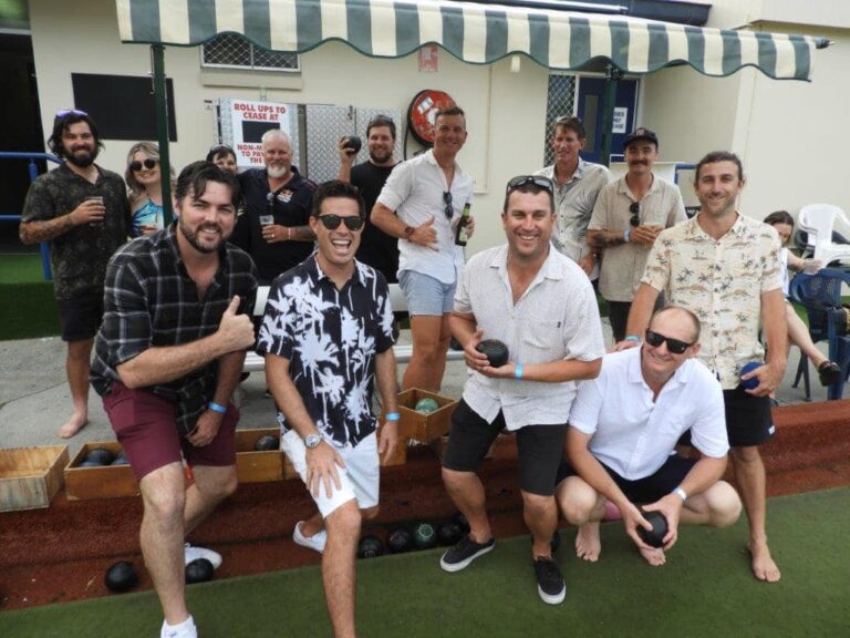 Bucks Party Playing Lawn Bowls